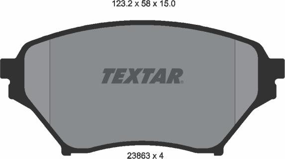 Textar 2386301 - Kit de plaquettes de frein, frein à disque cwaw.fr