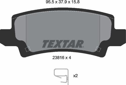 Textar 2381601 - Kit de plaquettes de frein, frein à disque cwaw.fr