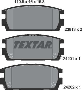 Textar 2381301 - Kit de plaquettes de frein, frein à disque cwaw.fr