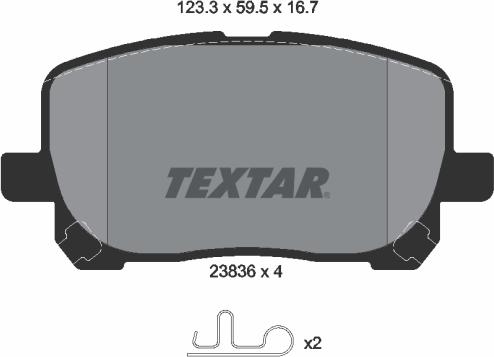 Textar 2383601 - Kit de plaquettes de frein, frein à disque cwaw.fr