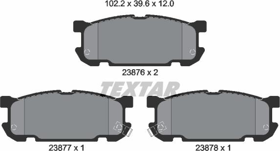 Textar 2387601 - Kit de plaquettes de frein, frein à disque cwaw.fr