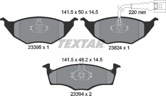 Textar 2339502 - Kit de plaquettes de frein, frein à disque cwaw.fr