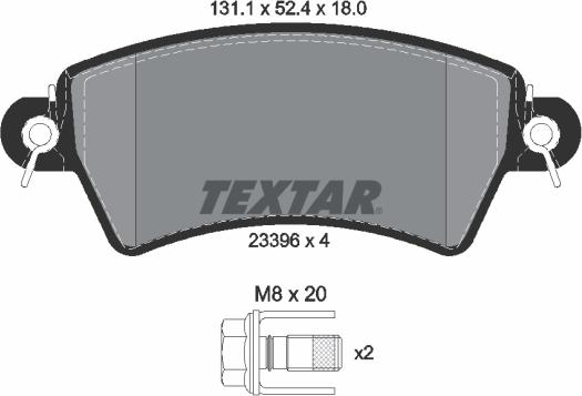 Textar 2339602 - Kit de plaquettes de frein, frein à disque cwaw.fr