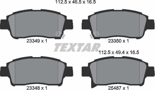 Textar 2334901 - Kit de plaquettes de frein, frein à disque cwaw.fr