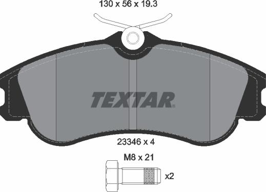 Textar 2334602 - Kit de plaquettes de frein, frein à disque cwaw.fr