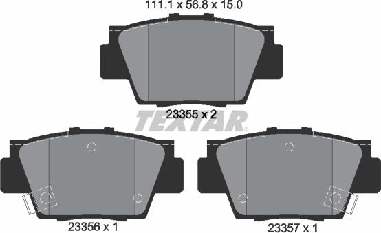 Textar 2335501 - Kit de plaquettes de frein, frein à disque cwaw.fr