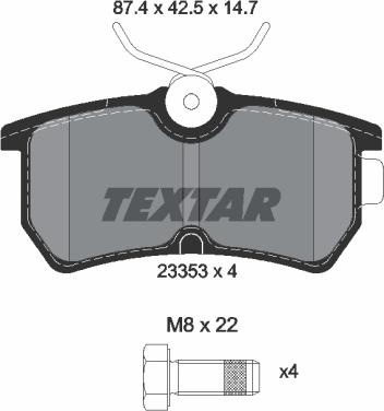 Textar 2335301 - Kit de plaquettes de frein, frein à disque cwaw.fr