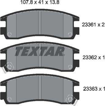 Textar 2336101 - Kit de plaquettes de frein, frein à disque cwaw.fr