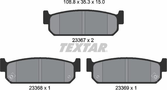 Textar 2336701 - Kit de plaquettes de frein, frein à disque cwaw.fr