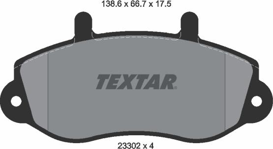 Textar 2330201 - Kit de plaquettes de frein, frein à disque cwaw.fr