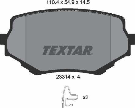 Textar 2331401 - Kit de plaquettes de frein, frein à disque cwaw.fr