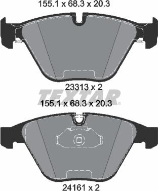 Textar 2331303 - Kit de plaquettes de frein, frein à disque cwaw.fr