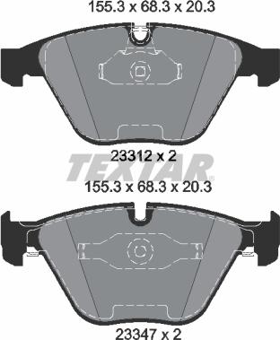 Textar 2331204 - Kit de plaquettes de frein, frein à disque cwaw.fr