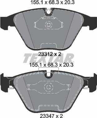 Textar 2331207 - Kit de plaquettes de frein, frein à disque cwaw.fr