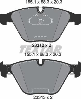 Textar 2331211 - Kit de plaquettes de frein, frein à disque cwaw.fr