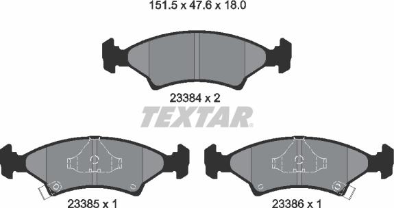 Textar 2338401 - Kit de plaquettes de frein, frein à disque cwaw.fr