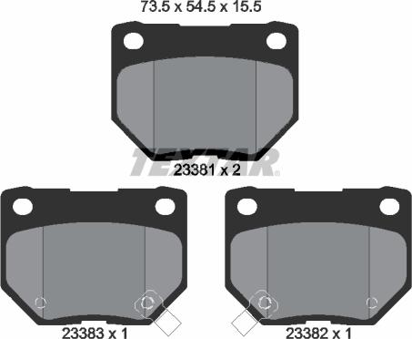 Textar 2338101 - Kit de plaquettes de frein, frein à disque cwaw.fr