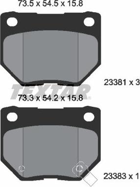 Textar 2338102 - Kit de plaquettes de frein, frein à disque cwaw.fr