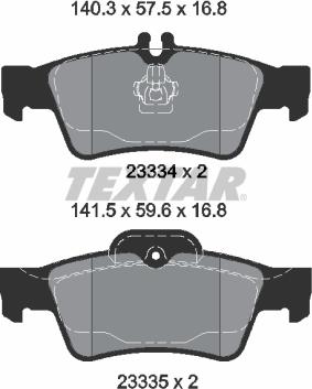 Textar 2333403 - Kit de plaquettes de frein, frein à disque cwaw.fr