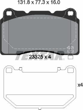 Textar 2332502 - Kit de plaquettes de frein, frein à disque cwaw.fr