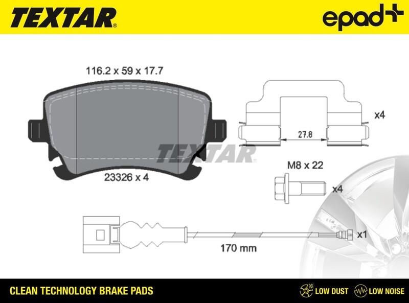 Textar 2332602CP - Kit de plaquettes de frein, frein à disque cwaw.fr