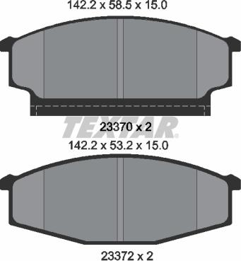 Textar 2337001 - Kit de plaquettes de frein, frein à disque cwaw.fr