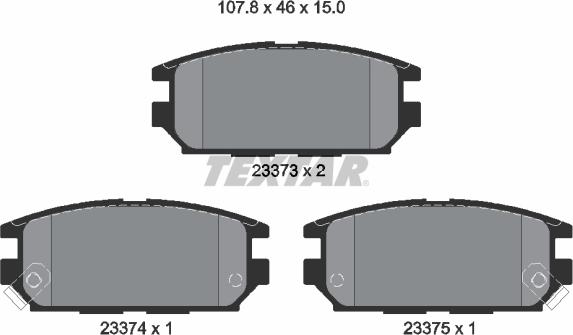 Textar 2337301 - Kit de plaquettes de frein, frein à disque cwaw.fr