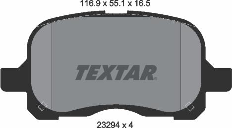 Textar 2329402 - Kit de plaquettes de frein, frein à disque cwaw.fr