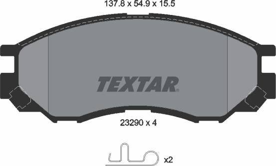 Textar 2329002 - Kit de plaquettes de frein, frein à disque cwaw.fr