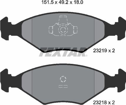 Textar 2321901 - Kit de plaquettes de frein, frein à disque cwaw.fr