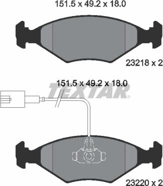 Textar 2321801 - Kit de plaquettes de frein, frein à disque cwaw.fr