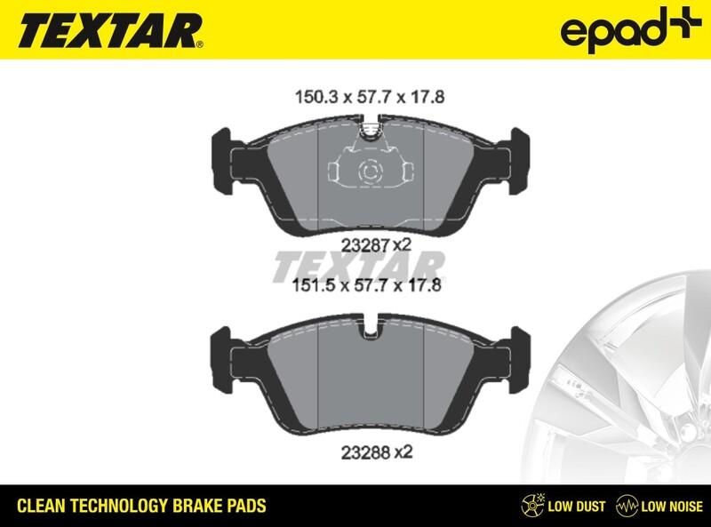 Textar 2328702CP - Kit de plaquettes de frein, frein à disque cwaw.fr