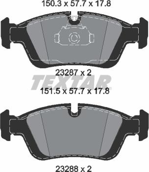 Textar 2328781 - Kit de plaquettes de frein, frein à disque cwaw.fr