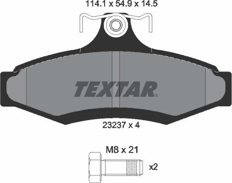 Textar 2323701 - Kit de plaquettes de frein, frein à disque cwaw.fr