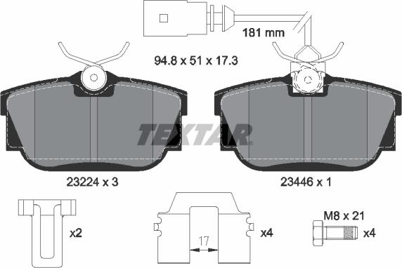 Textar 2322416 - Kit de plaquettes de frein, frein à disque cwaw.fr