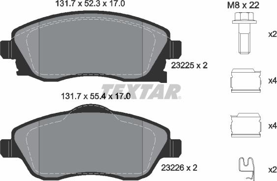 Textar 89006000 - Kit de freins, frein à disques cwaw.fr