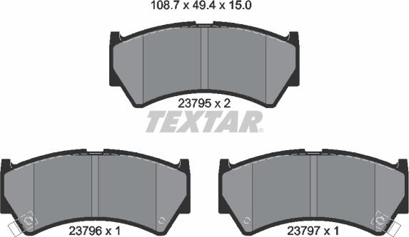 Textar 2379501 - Kit de plaquettes de frein, frein à disque cwaw.fr