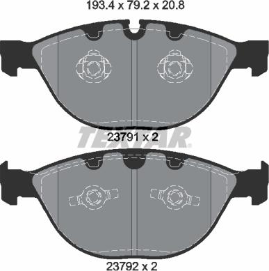 Textar 2379101 - Kit de plaquettes de frein, frein à disque cwaw.fr