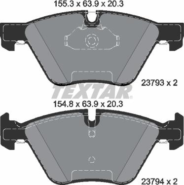 Textar 2379301 - Kit de plaquettes de frein, frein à disque cwaw.fr