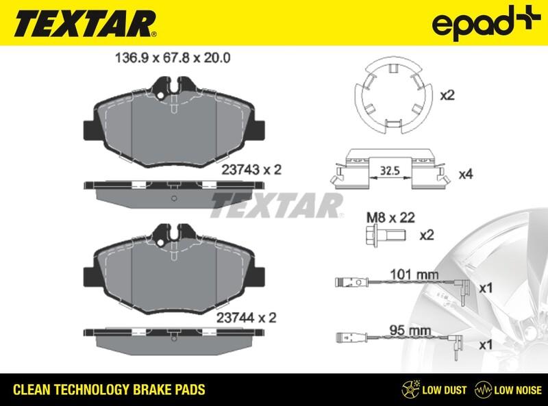 Textar 2374303CP - Kit de plaquettes de frein, frein à disque cwaw.fr