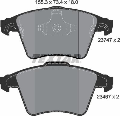 Textar 2374701 - Kit de plaquettes de frein, frein à disque cwaw.fr