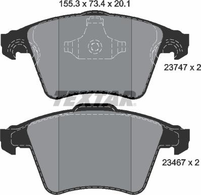 Textar 2374702 - Kit de plaquettes de frein, frein à disque cwaw.fr