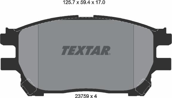 Textar 2375901 - Kit de plaquettes de frein, frein à disque cwaw.fr