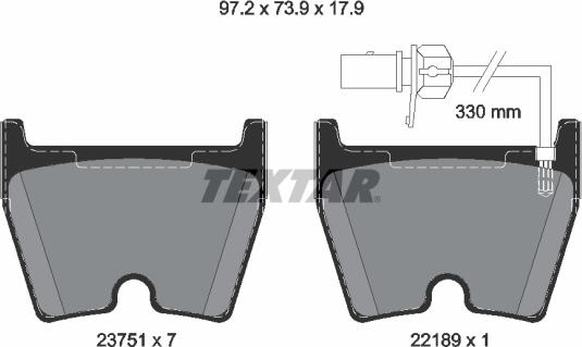 Textar 2375104 - Kit de plaquettes de frein, frein à disque cwaw.fr