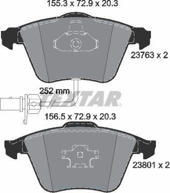 Textar 2376302 - Kit de plaquettes de frein, frein à disque cwaw.fr