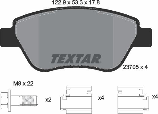 Textar 2370503 - Kit de plaquettes de frein, frein à disque cwaw.fr