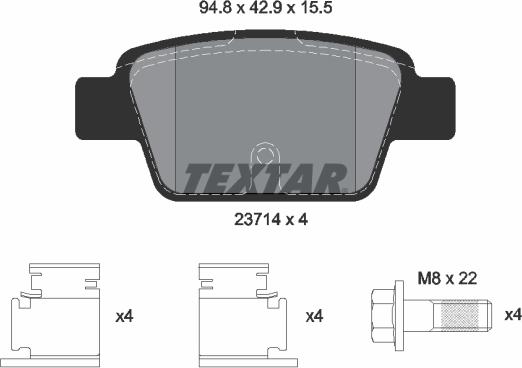 Textar 89016400 - Kit de freins, frein à disques cwaw.fr