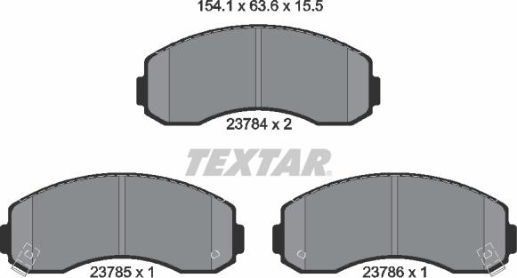 Textar 2378401 - Kit de plaquettes de frein, frein à disque cwaw.fr