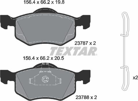 Textar 2378704 - Kit de plaquettes de frein, frein à disque cwaw.fr