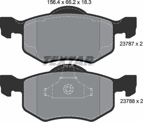 Textar 2378701 - Kit de plaquettes de frein, frein à disque cwaw.fr